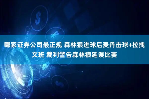 哪家证券公司最正规 森林狼进球后麦丹击球+拉拽文班 裁判警告森林狼延误比赛